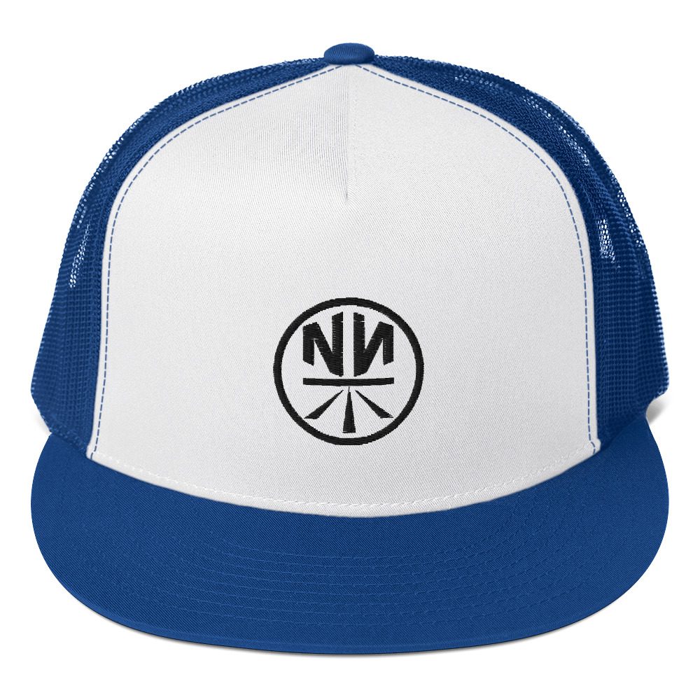 New Now Logo Circled 5 Panel Trucker Cap