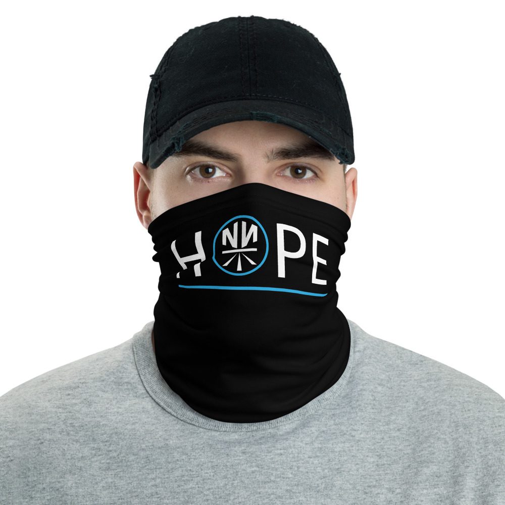 New Now Logo Circled Hope Black Neck Gaiter (Mask)