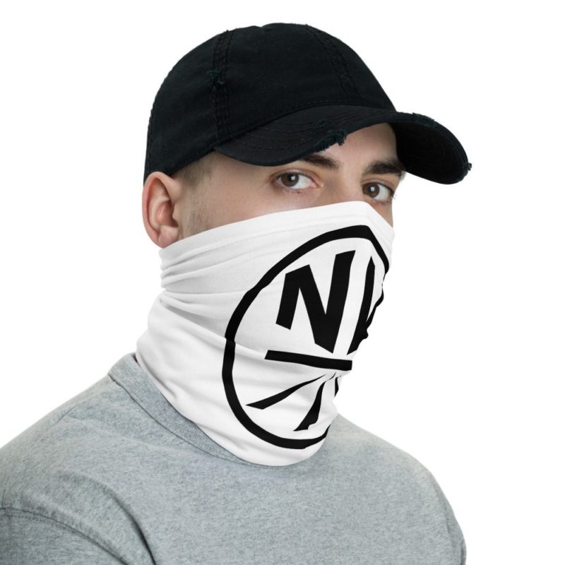 New Now Logo Circled White Neck Gaiter (Mask)