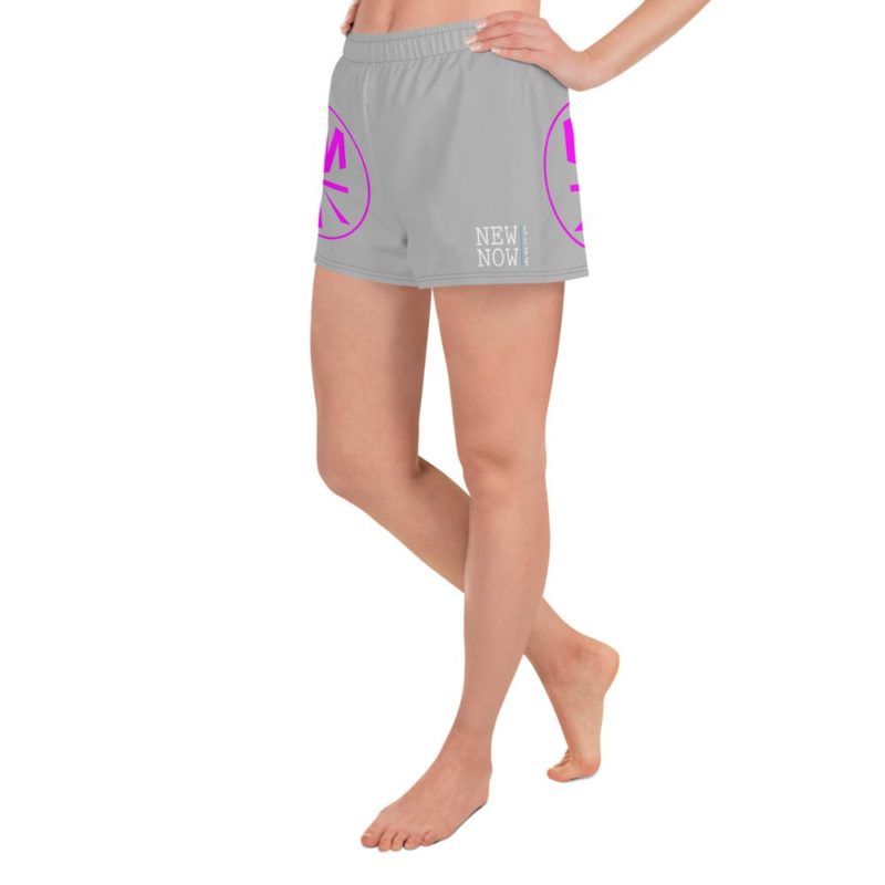 New Now Logo Pink Circled Women's Athletic Short Shorts