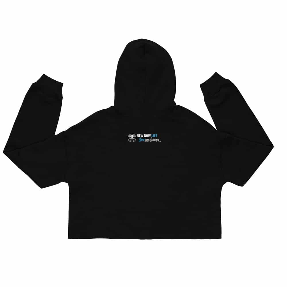 New Now Since Forever Dark Graf Crop Hoodie