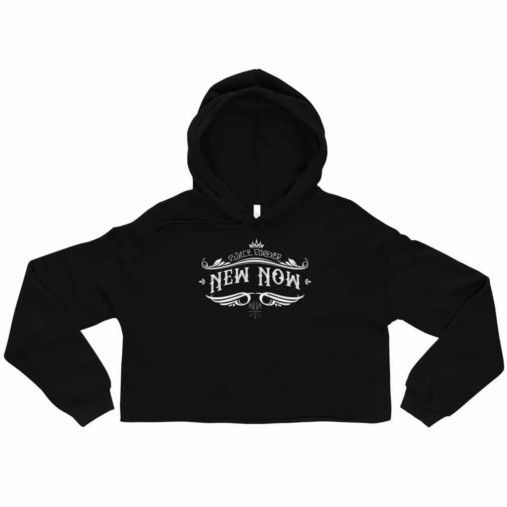 New Now Since Forever Dark Graf Crop Hoodie