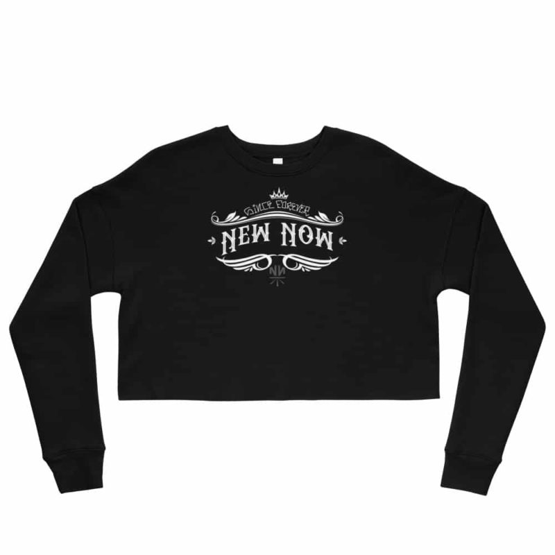 New Now Since Forever Dark Graf Crop Sweatshirt